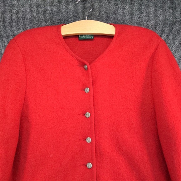 Geiger Collections Women's Button-Up Cardigan Sweater Red Size 42 Vintage - Picture 3 of 16